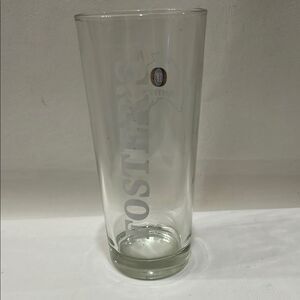 Fosters Pint Glass White Gold Red Blue Bar Beer 16 Oz 6 3/4 In Tall 2 3/4 Round